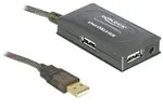 Delock USB 2.0 Verl&auml;ngerungskabel 10 m aktiv mit 4 Port Hub