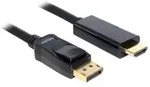DeLOCK DisplayPort HDMI Kabel, vergoldet, DisplayPort St. / HDMI St. A, 3,0 m