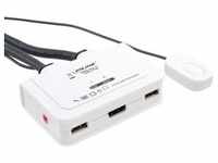 InLine® KVM Switch, 2-fach, HDMI, USB, mit Audio, integr. Kabel Signalsteuerung KVM