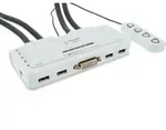 INLINE - KVM Switch - 4-fach - DVI-D - USB - mit Audio - integr. Kabel