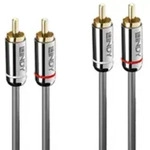 Lindy 35347 Audio-Kabel 3 m 2 x RCA Anthrazit Multimedia-Technik Audiokabel
