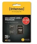 INTENSO Micro SDHX-Card 3423482, 2x 32 GB, Class 10