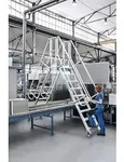 &Uuml;berstieg 60Grad m.eins.Handlauf Stufen-B.600mm lichte H.1630mm A.2490mm ZARGES