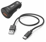 Hama Handy-Ladeger&auml;t f&uuml;r Auto, 12 V, 3 A, 1,5 m, schwarz, 00183231