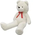 vidaXL Teddyb&auml;r Kuscheltier Pl&uuml;sch Wei&szlig; 242 cm