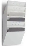 Prospektspender Flexiboxx 6 A4 quer 6 F&auml;cher wei&szlig;