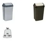 keeeper Abfalleimer ''swantje'', 50 Liter, anthrazit / creme mit Schwingdeckel,