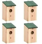 vidaXL Vogelh&auml;user 4 Stk. Holz 12x12x22 cm
