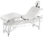 Massagetisch mit Aluminiumrahmen, faltbar 4 Zonen Creme-Wei&szlig;
