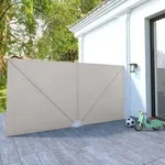 vidaXL Faltbarer Terrassen-Seitenf&auml;cher Creme 400&times;200 cm