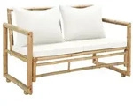 vidaXL 2-Sitzer Gartensofa mit Polstern Bambus