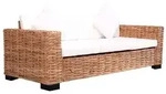 vidaXL 3-Sitzer Gartensofa Nat&uuml;rliches Rattan