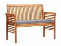 vidaXL 2-Sitzer Gartenbank mit Kissen 120 cm Massivholz Akazie