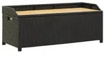 vidaXL Sitzbank mit Stauraum 120 cm Poly Rattan Schwarz