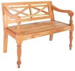 vidaXL Batavia-Sitzbank 98 cm Mahagoni Massivholz Hellbraun