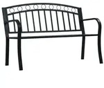 vidaXL Gartenbank 125 cm Schwarz Stahl
