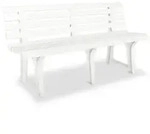 vidaXL Gartenbank 145,5 cm Kunststoff Wei&szlig;