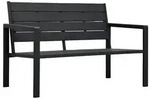 vidaXL Gartenbank 120 cm HDPE Schwarz Holz-Optik