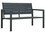 vidaXL Gartenbank 120 cm HDPE Grau Holz-Optik