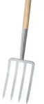 Spatengabel silber 4 Zinken, T-Stiel Import