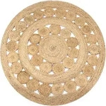 vidaXL Teppich Flechtmuster Jute 120 cm Rund