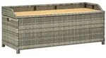 vidaXL Gartenbank mit Stauraum 120 cm Poly Rattan Grau