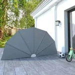 vidaXL Faltbarer Terrassen-Seitenf&auml;cher Grau 160 cm
