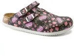 Birkenstock Clog Kay Superlauf, Birko-Flor, Blooming Roses Black, schmal, Gr. 39