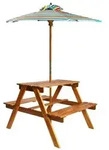 vidaXL Kinder-Picknicktisch mit Sonnenschirm 79x90x60 cm Akazienholz