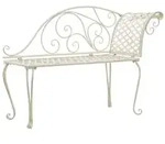 vidaXL Garten-Chaiselongue 128 cm Metall Antik Wei&szlig;