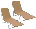 vidaXL Klappliegen 2 Stk. Stahl und Stoff Taupe
