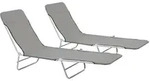 vidaXL Klappliegen 2 Stk. Stahl und Stoff Grau