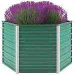 vidaXL Garten-Hochbeet Verzinkter Stahl 129x129x77 cm Gr&uuml;n