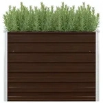 vidaXL Hochbeet Braun 100 x 100 x 77 cm Verzinkter Stahl