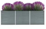 vidaXL Garten-Hochbeet Verzinkter Stahl 240x80x77 cm Grau