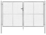 vidaXL Gartentor Verzinkter Stahl 306 x 200 cm Silbern