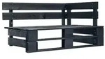 vidaXL Outdoor-Eckbank Paletten Holz Schwarz