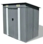 vidaXL Gartenschuppen Grau Metall