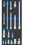 BGS technic Werkstattwageneinlage 1/3: Verl&auml;ngerungs-, Adapter- und