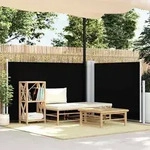 vidaXL Ausziehbare Seitenmarkise Schwarz 100 x 600 cm