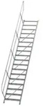 Munk Treppe 45&deg; Stufenbreite 800 mm 18 Stufen Aluminium geriffelt