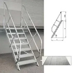 Treppe 45&deg; Stufenbreite 1000 mm 4 Stufen Aluminium geriffelt