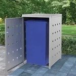 vidaXL M&uuml;lltonnenbox f&uuml;r 1 Tonne 240 L Edelstahl