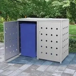 vidaXL M&uuml;lltonnenbox f&uuml;r 2 Tonnen 240 L Edelstahl