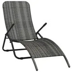 vidaXL Klappbare Sonnenliege Poly Rattan Grau
