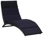 vidaXL Sonnenliege mit Auflage Poly Rattan Schwarz