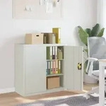 vidaXL Aktenschrank mit 2 T&uuml;ren Grau 90 cm Stahl