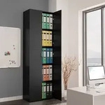 vidaXL B&uuml;roschrank Schwarz 60x32x190 cm Holzwerkstoff