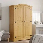 vidaXL Kleiderschrank Mexiko-Stil Kiefernholz 2 T&uuml;ren