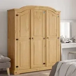 vidaXL Kleiderschrank Mexiko-Stil Kiefernholz 3 T&uuml;ren